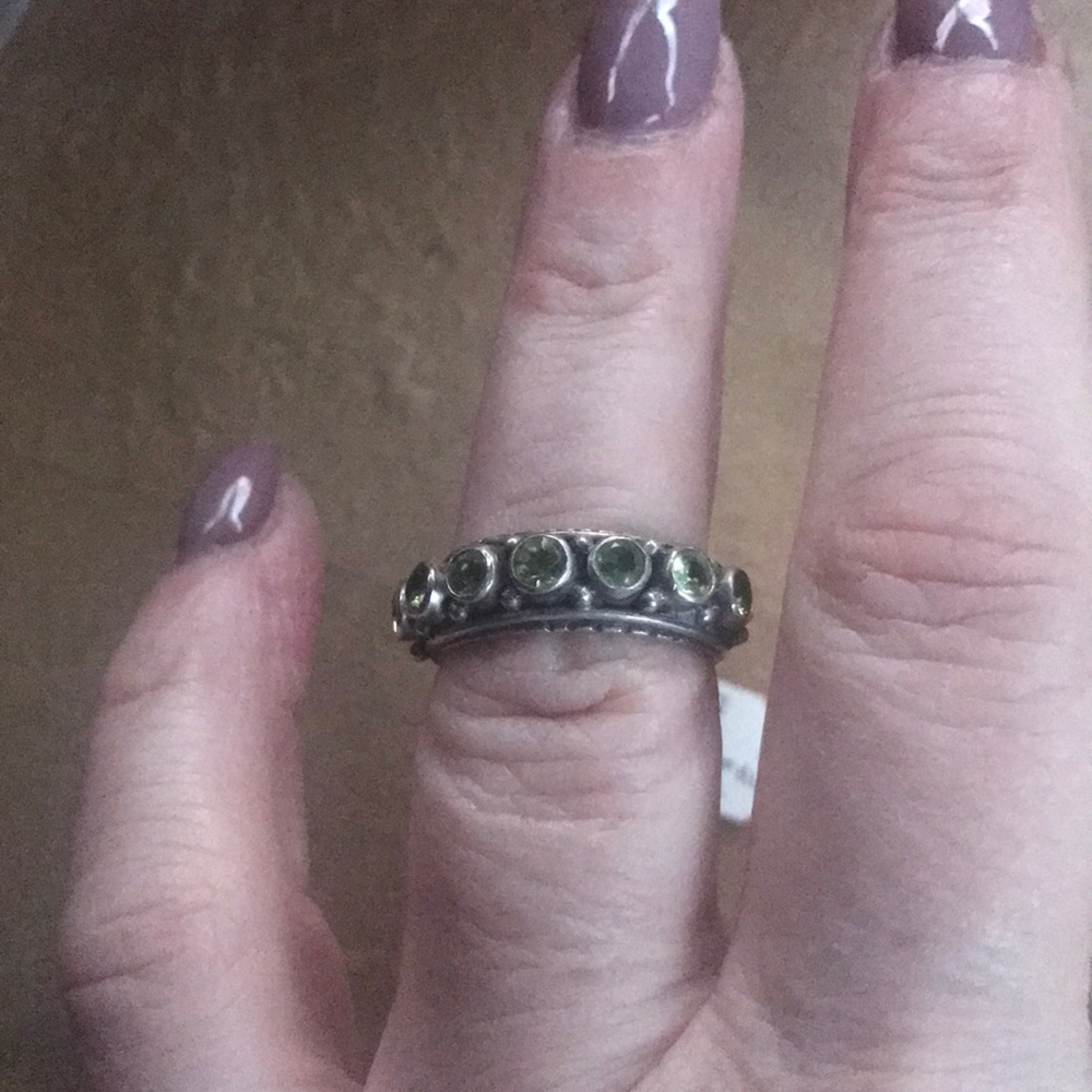 Vintage Estate Silver & gemstone ring sz 6.5